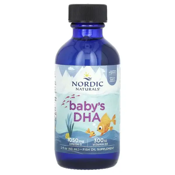 Докозагексаеновая кислота (ДГК) с витамином D3 для детей, Baby's DHA with Vitamin D3, Nordic Naturals, 1050 мг, 60 мл - Фото 1