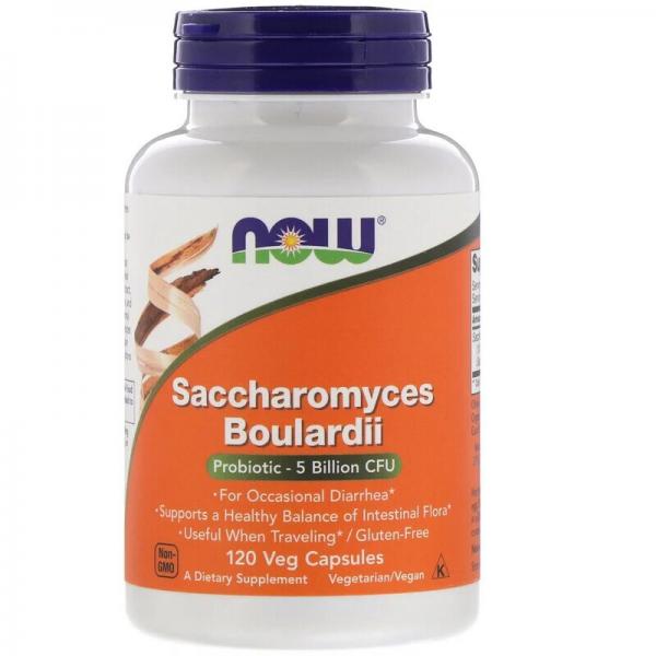 Сахаромицеты Буларди, Saccharomyces Boulardii, Now Foods, 5 млрд КОЕ, 120 капсул  - Фото 1