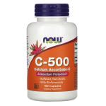 Аскорбат кальция, витамин С, C-500, Calcium Ascorbate-C, Now Foods, 100 капсул - Фото миниатюра 1