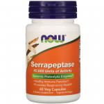 Серрапептаза, Serrapeptase Proteolytic Enzyme, Now Foods, 60 000 SPU, 60 растительных капсул - Фото миниатюра 1