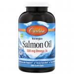 Масло лосося, норвежское, Salmon Oil, Carlson Labs, 500 мг, 300 капсул - Фото миниатюра 1
