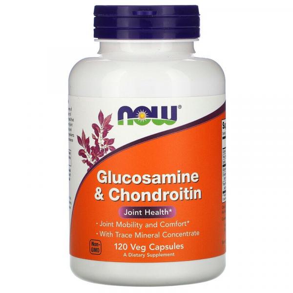 Глюкозамин и хондроитин, Glucosamine & Chondroitin, Now Foods, 120 вегетарианских капсул - Фото 1