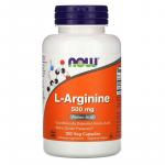 Аргинин, L-Arginine, Now Foods, 500 мг, 100 капсул - Фото миниатюра 1