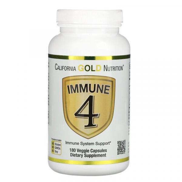Средство для укрепления иммунитета, Immune 4, California Gold Nutrition, 180 растительных капсул - Фото 1