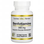 Бенфотіамін, Benfotiamine, California Gold Nutrition, 300 мг, 90 рослинних капсул - Фото миниатюра 1