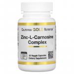 Цинк-L-карнозин, Zinc-L-Carnosine Complex, California Gold Nutrition, 30 растительных капсул - Фото миниатюра 1