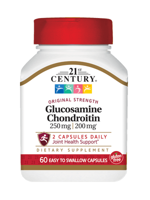Глюкозамин хондроитин, Glucosamine Chondroitin, 21st Century, 250/200 мг, 60 капсул 