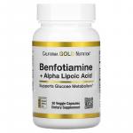 Бенфотиамин с альфа-липоевой кислотой, Benfotiamine Alpha Lipoic Acid, California Gold Nutrition, 30 вегетарианских капсул  - Фото миниатюра 1