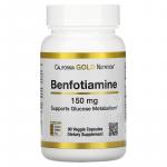 Бенфотиамин, Benfotiamine, California Gold Nutrition, 150 мг, 90 растительных капсул - Фото миниатюра 1