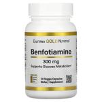 Бенфотиамин, Benfotiamine, California Gold Nutrition, 300 мг, 30 растительных капсул - Фото миниатюра 1