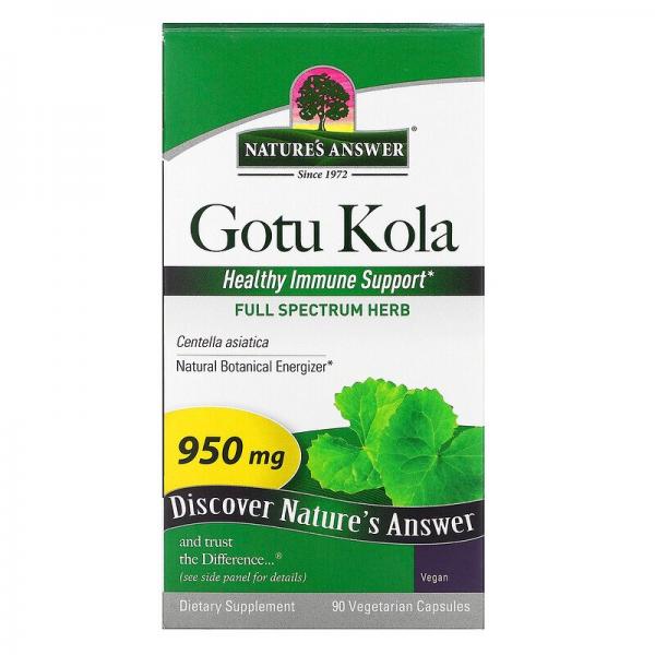 Готу кола, Gotu Kola, Nature's Answer, 475  мг, 90 вегетарианских капсул - Фото 2