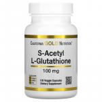S-ацетил L-глутатион, S-Acetyl L-Glutathione, California Gold Nutrition, 100 мг, 120 растительных капсул - Фото миниатюра 1