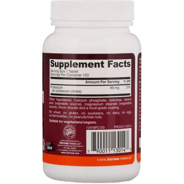 Калий, Potassium Citrate, Jarrow Formulas, 99 мг, 120 таблеток  - Фото 2