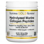Пептиды из морского коллагена премиального качества, Hydrolyzed Marine Collagen Peptides, California Gold Nutrition, 200 г - Фото миниатюра 1