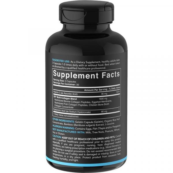 Мульти Коллаген, Multi Collagen Complex, Sports Research, комплекс, 90 капсул - Фото 2