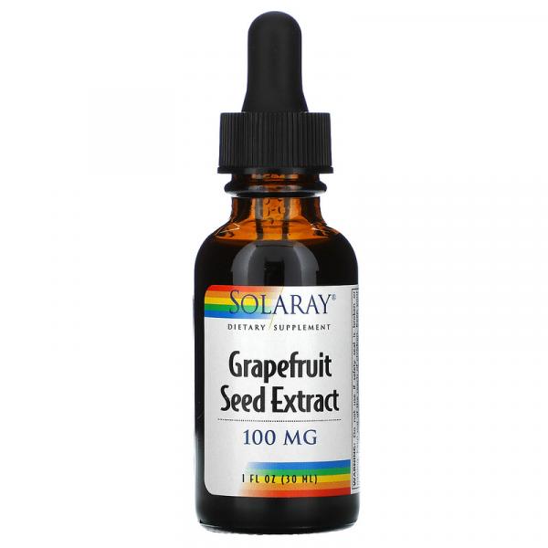 Экстракт семян грейпфрута, Grapefruit Seed Extract, Solaray, 100 мг, 30 мл - Фото 1