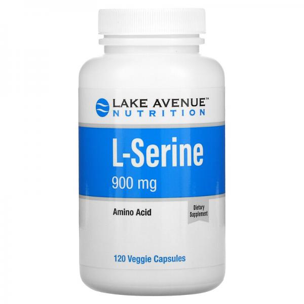 L-Серин, L-Serine, Lake Avenue Nutrition, 900 мг, 120 вегетаріанських капсул - Фото 1