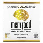 Поддержка памяти и когнитивных функций, MEM Food, Memory and Cognitive Support, California Gold Nutrition, 60 пакетов по 8,5г - Фото миниатюра 1