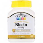 Витамин В3 (ниацин), Niacin, 21st Century, 250 мг, 110 таблеток - Фото миниатюра 1