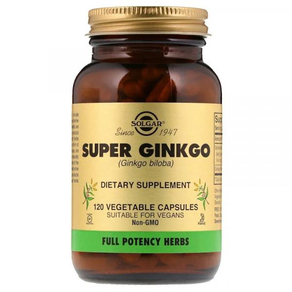 Гинкго Билоба супер, Ginkgo Biloba Super, Solgar, 120 капсул