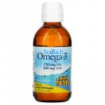Омега-3, вкусное лимонное безе, SeaRich Omega-3, Natural Factors, 200 мл - Фото миниатюра 1