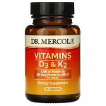 Витамин Д3 и К2, Vitamins D3 & K2, Dr. Mercola, 30 капсул - Фото миниатюра 1
