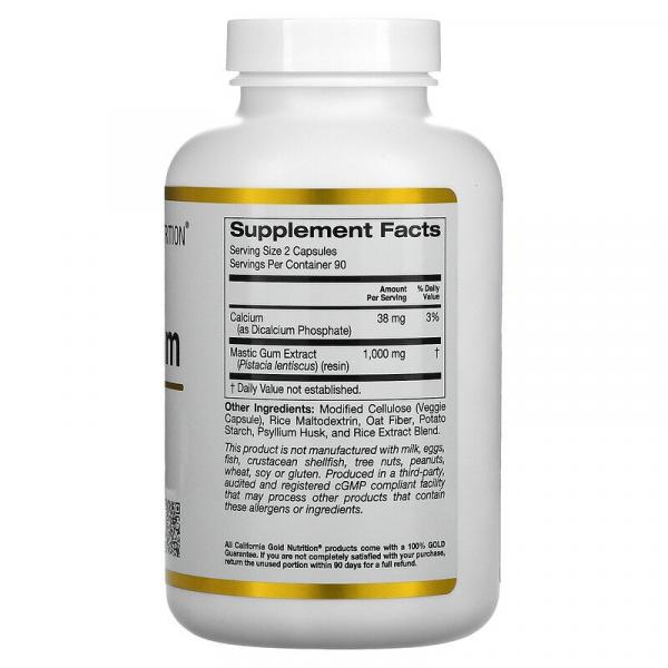 Мастиковая смола, Mastic Gum, California Gold Nutrition, 500 мг, 180 растительных капсул - Фото 2