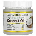 Кокосовое масло органическое нерафинированное, Superfoods Cold Pressed Organic Virgin Coconut Oil, California Gold Nutrition, 473мл - Фото миниатюра 1