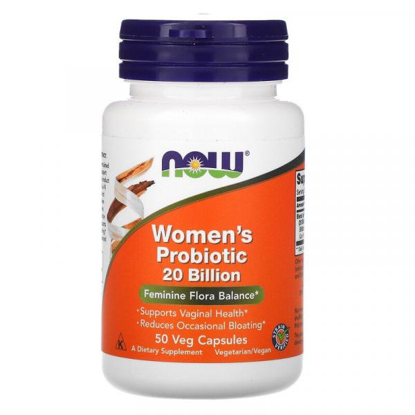 Пробиотик для женщин, Women's Probiotic, Now Foods, 20 млрд КОЕ, 50 растительных капсул - Фото 1