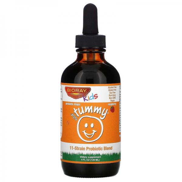 Смесь из 11 штаммов пробиотиков, со вкусом малины, Kids, NDF Tummy, Bioray, 120 мл - Фото 1