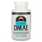 ДМАЭ, DMAE, Source Naturals, 351 мг, 200 капсул - Фото миниатюра 1