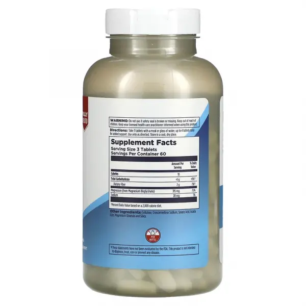 Хелатний бісгліцинат магнію, Chelated Magnesium Bisglycinate, KAL, 180 таблеток - Фото 2