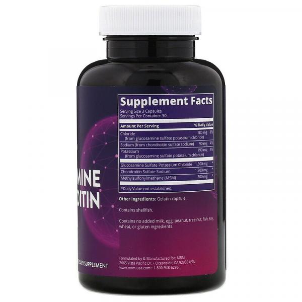 Витамины с глюкозамином и хондроитином, Glucosamine Chondroitin MSM, MRM, Nutrition, 90 таблеток - Фото 2