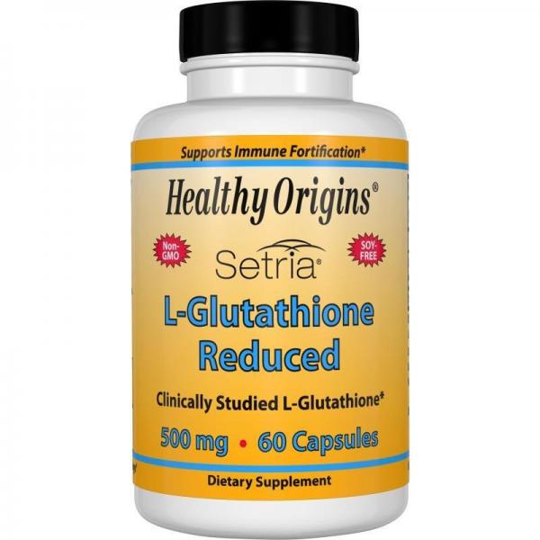 Глутатион, L-Glutathione, Healthy Origins, Setria, пониженный, 500 мг, 60 капсул  - Фото 1