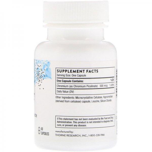Хром пиколинат, Chromium Picolinate, Thorne Research, 60 капсул (THR-25502)    - Фото 2