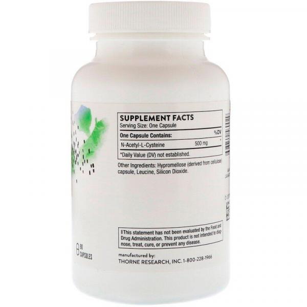 Ацетилцистеїн, NAC, Thorne Research, 90 капсул  - Фото 2