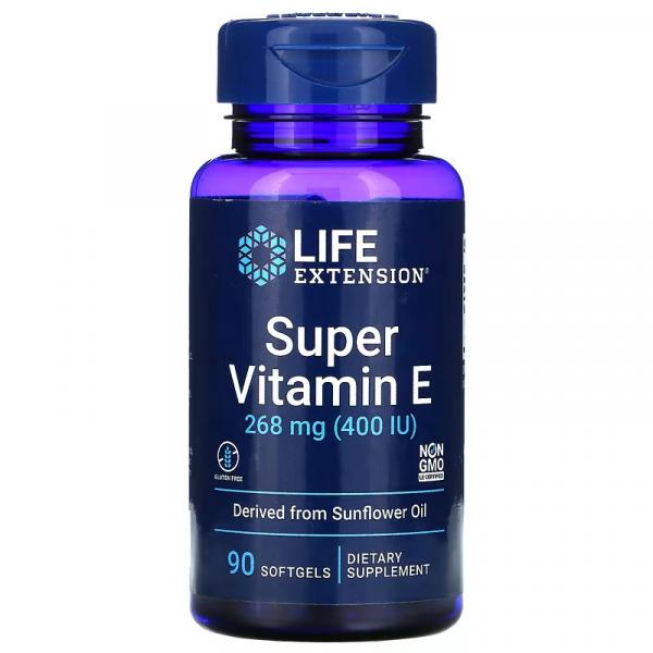 Витамин Е, Vitamin-E, Life Extension, 268 мг (400 МО), 90 капсул - Фото 1