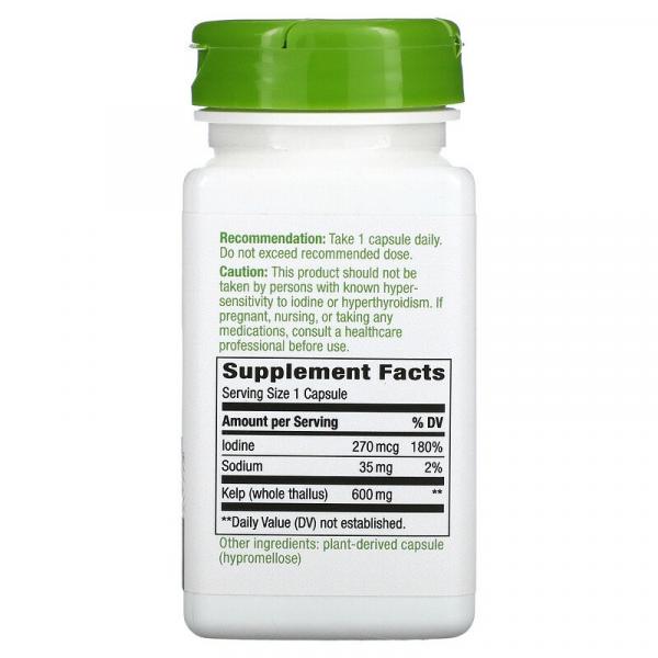 Ламинария, Kelp, Nature's Way, 600 мг, 100 капсул - Фото 2