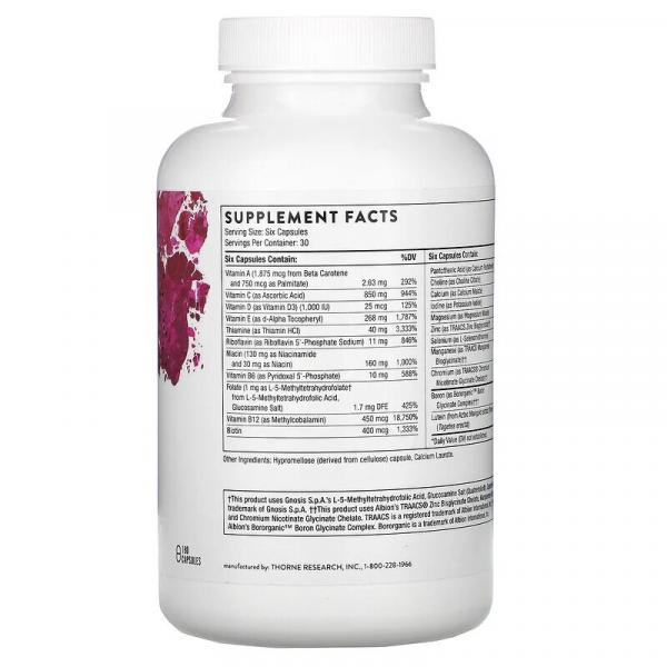 Витамины для женщин 50+, Women's Multi 50+, Thorne Research, 180 капсул - Фото 3