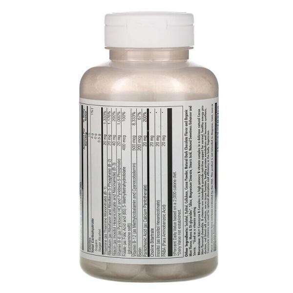 Коферментный B-комплекс, натуральная мята и какао, CoEnzyme B-Complex, KAL, 60 жевательных таблеток - Фото 2
