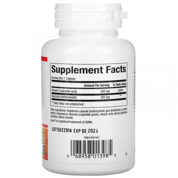 Витамин C Extra + кверцетин, C Extra + Quercetin, Natural Factors, 60 капсул для легкого глотания - Фото 2