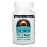 Хром пиколинат, Chromium Picolinate, Source Naturals, 200 мкг, 240 таблеток - Фото миниатюра 1