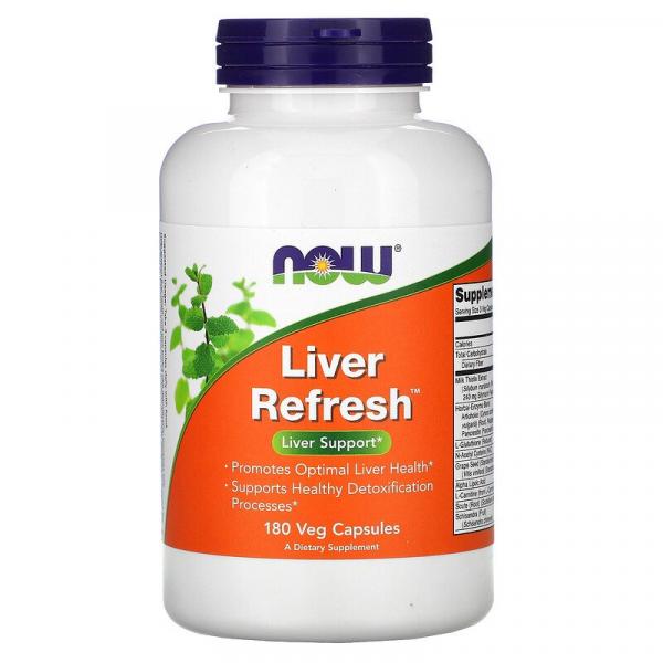 Витамины для обновления печени, Liver Refresh, Now Foods, 180 растительных капсул - Фото 1