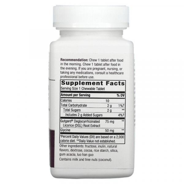 Корень соодки для облегчения пищеварения, немецкий шоколад, DGL Ultra, Extra Strength, Nature's Way, 75 мг, 90 жевательных таблеток - Фото 2