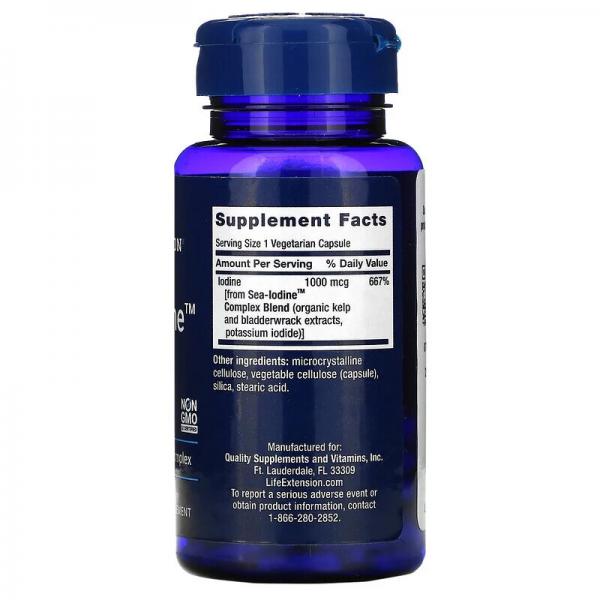 Морской йод, Sea-Iodine, Life Extension, 1000 мкг, 60 вегетарианских капсул - Фото 2