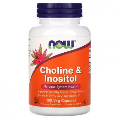 Холін та інозитол, Choline Inositol, Now Foods, 500 мг, 100 рослинних капсул