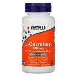 Карнитин, L-Carnitine, Now Foods, 250 мг, 60 капсул - Фото миниатюра 1