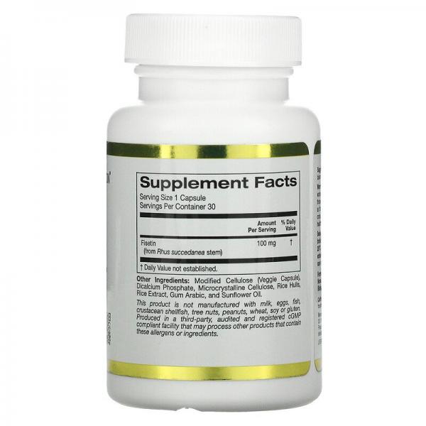 Физетин, Fisetin with Novusetin, California Gold Nutrition, 100 мг, 30 растительных капсул - Фото 2