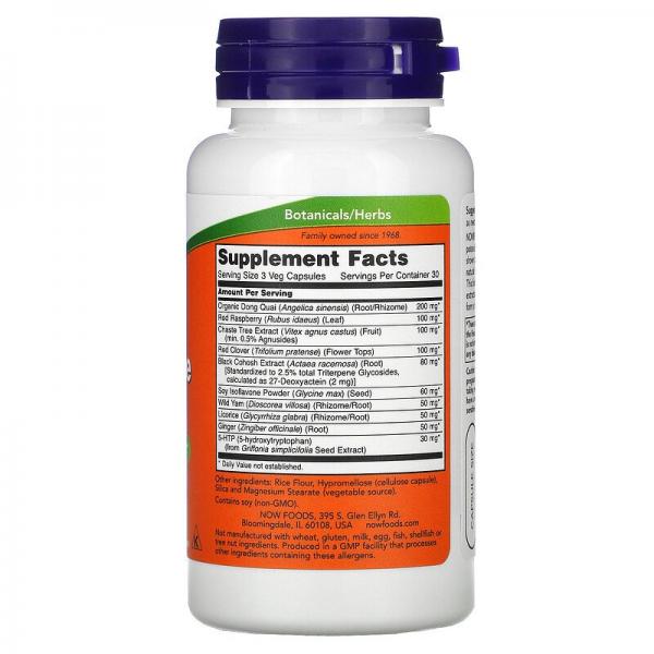 Менопауза, Menopause Support, Now Foods, 90 растительных капсул - Фото 2