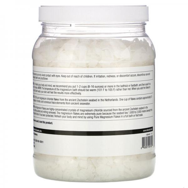 Хлопья чистого магния, хлормагниевый рассол, Pure Magnesium Flakes, Magnesium Chloride Brine, Life-flo, 44 унции (2.75 фунтов) - Фото 2